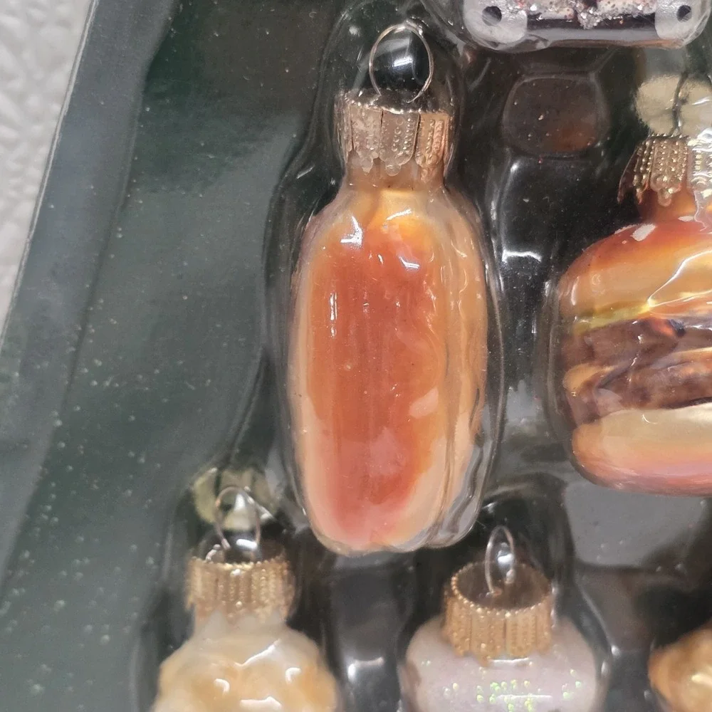 Jo-ann Junk Food Glass Christmas Ornaments Sealed NOS 6 Pieces